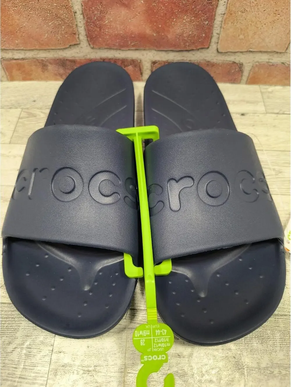 Crocs Essentials Slide Men's 10 Women's 12 Navy Blue Comfort 210088-410 NWT